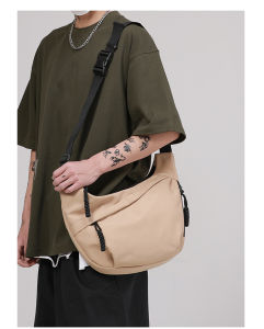 JENL Dumpling Bag wanita Messenger Bag 2024 ketibaan baru kapasiti besar kasual kolej pelajar kelas buku memegang sukan beg kanvas satu bahu