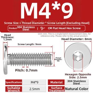 TIANZHUOJINSHU | Low Profile Thin Head Hex Screws