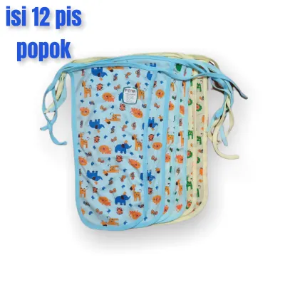 popok bayi isi 12 pis motip prin kain dobel