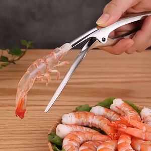 Dụng cụ bóc vỏ tôm lột vỏ tôm tiện lợi và nhanh chóng làm từ thép không gỉ