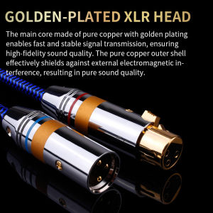Hifi XLR Audio Cable 6N OCC 3 Pin High Performance Hifi 2XLR Female to Male Cable for CD Player Power Amplifier Mixing Console