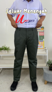 🔸UNIPRO 🌟 HARGA MURAH 🌟 HIGH QUALITY SELUAR MENENGAH HIJAU BERGETAH COTTON / BAJU SEKOLAH MENENGAH BUATAN MALAYSIA - UP011