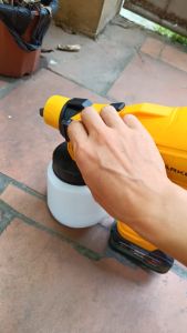 Máy phun sơn dùng pin STARKER Đức  có chỉnh chế độ lưu lượng phun  phun mọi loại sơn dầu sơn nước Thợ Săn Máy Ngon