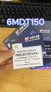 ( PHÁT WIFI ) SIM 4G TRỌN GÓI 6 THÁNG 6MDT150 CÓ 500GB/THÁNG ( 17GB/NGÀY ) DATA KHÔNG GIỚI HẠN THEO NGÀY PHÁT WIFI THẺ GA - Sim Sài THẢ GA Không Cần Nạp Tiền - BẢO HÀNH 1 ĐỔI 1 từ MƯỜNG THANH ROYAL . FREESHIP - CHƯA KÍCH HOẠT.