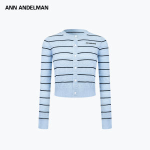 ANN ANDELMAN | Striped and Lace Knit Sweater