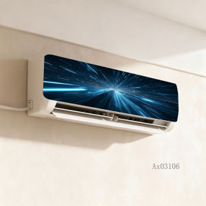 Floral Ocean Fluid Art Air Conditioner Stickers Self Adhesive Waterproof Anti Scratch AC Unit Skin Cover for Indoor HomeCrafts