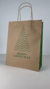 Túi Quà Giáng Sinh Kraft Phong Cách Retro 22x10x28.7cm Mẫu XMAS09