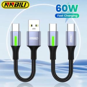 Cáp Dữ Liệu Sạc Nhanh NNBILI 0.25M/0.5M A Sang USB C 66W Type C To C Braid Cáp Nguồn Di Động Cho iPhone 15 Huawei