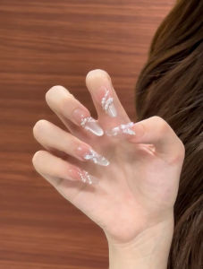 Handmade Nail Art Butterfly Cat Eye False Nails Bridal Wedding Photography Wearable Advanced Nail Tips Cosmetic Beauty Tools