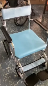 [Same Day Delivery] Aluminium Waterproof Shower Commode Wheelchair - 16 inches