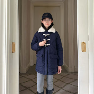 Gugumini Kids Cotton Jacket with Fleece Lining And Button Closure Windproof And Warm for Boys And Girls Ages 6-14