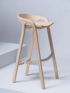 Nordic Luxury Solid Wood High Table Chair Modern Simple Creative Home Bar Stool Backrest Front Desk Bar Chair for Cafe