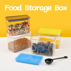 1L/0.5L Plastic Square Fruit Powder Box Coffee Bean Sealed Jar Transparent Food Storage Jar