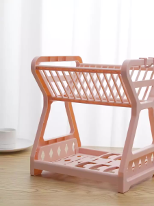 Rak Piring 2 Susun Plastik / Rak piring Dapur Baskom Rak Pengering Piring