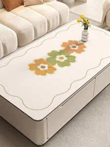 Leather Tablecloth Floral Design Modern Minimalist Style for Coffee Table Dining Table TV Cabinet Home Living Room Decor