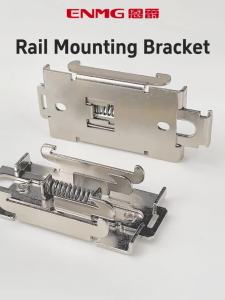 ENMG | ENMG SUS304 DIN Rail 35mm Electrical Component Mounting Bracke Steel Plate Electrophoresis Black M4×6 Threaded Through Hole R99