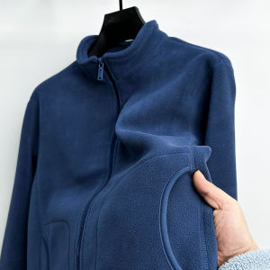 High-End Fleece Sweatshirt Mens Autumn Winter Inner Warmth Jacket Double-Sided Fleece Thermal Insulation Outdoor Clothing
