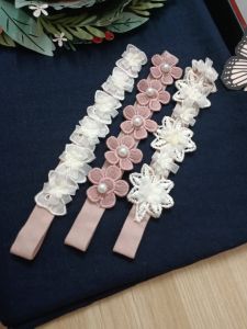 Băng đô turban hoa thêu nhí cho bé gái màu trang nhã được làm thủ công chất thun co giãn tốt bé không khó chịu khi đeo