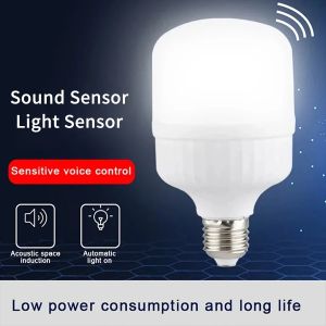 1/2/4pcs LED Bulb Sound Light Control E27 220V LED Light Bulbs for Garage Garden Stairs Pathway Corridor Light Sensor Bombillas