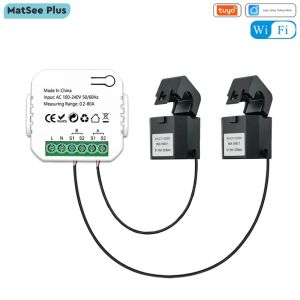 Tuya WiFi Thông Minh Đồng Hồ Năng Lượng Hai Chiều 1/2 Kênh Có Kẹp Ứng Dụng Giám Sát Năng Lượng Mặt Trời AC110V-240V 2 Chiều Giám Sát Năng Lượng