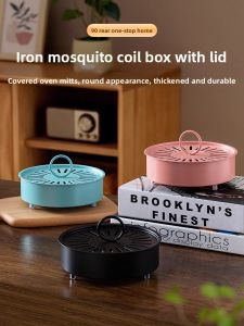 MONLEYTA | Fireproof Stainless Steel Mosquito Coil Holder With Lid Ash Catching Tray Creative Home Use Mosquito Repellent Box Incense Tray