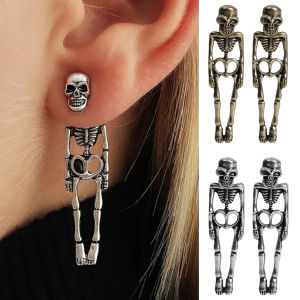 Hình đầu lâu Halloween Xương những chiếc khuyên tai có thể tháo rời sọ xương những chiếc Khuyên Tai ma cô dâu và cô dâu đôi bông tai