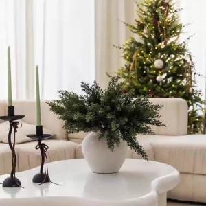 1/5 Pcs Artificial Plants Leaves Mini Branches Christmas Tree Party Home Table Vase Scrapbook Holiday Garden DIY Decorative Prop