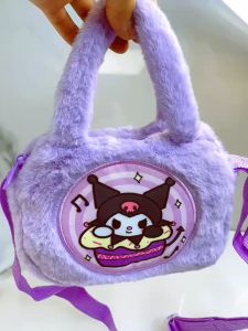 New Arrival: Sanrio Plush Sling Bag with 2 Handle & Cute Kuromi Kawaii Cinamoroll Pompurine My Melody Shoulder Bag