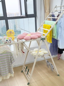 (รุ่นยอดนิยม) Dospace ราวตากผ้าสแตนเลส ราวตากผ้าพับได้ ราวตากผ้า dryer clothes ที่ตากผ้า clothes rack ยืดได้ ราวตากผ้าสองชั้น clothes drying rack