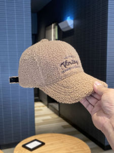 K-style Embroider Alphabet plus Velvet Baseball Cap Female Autumn and Winter Leisure All-Matching Thickened Warm Peaked Cap Mens Small Face