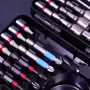 27Pcs Impact Driver Bit Set with Hole Saw & Magnetic Nut Drivers S2 Steel 1/4" Hex Shank Screw Driving Set