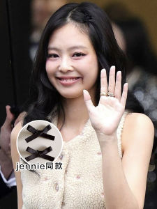 Jennie Inspired Butterfly Knot Hair Clip French Style Girl Hair Accessories with Ribbon Tie Side Clip Hair Accessories