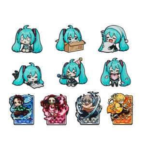 Bandai | 10pcs Japanese Cartoon Anime Enamel Pins Set Virtual Singer & Cute Monster Creature Lapel Badges for Clothing Decoration