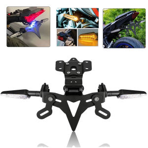 For Yamaha MT-07 FZ07 2014-2024 Registration License Plate Holder Mount Bracket with LED License Plate Light MT07 Accessories
