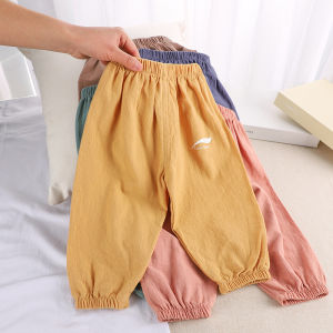 Mosquito-Resistant Lampshade Pants for Children Cotton Linen Male Female Toddler Air Conditioning Summer Pants Korean Style