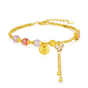 CTS S925 Silver Agate Blessing Fu Bag Butterfly Bracelet CHOW TAI SENG 周大生 S0WA00141CH