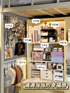 ชั้นวางของแบบพับได้ 3 ชั้น สำหรับหอพักนักเรียน ชั้นวางของแบบพับได้ ชั้นวางของแบบแยกชั้น ช่องว่างกั้น