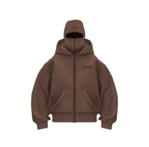 Balaclava Double Hood Zip Up Hoodie Jacket Windproof Rider Jacket for All Seasons