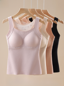 MiiOW | Áo khoác lông cừu dày ấm áp cho nữ mùa thu đông có đệm ngực áo lót dày không tay áo khoác ngoài đơn giản