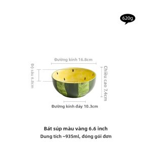 YOGEHOME | Bát Sứ Hình Dưa Hấu Đồ Họa Tay