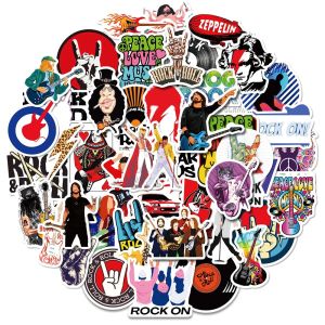 50PCS Cartoons Rock Records Guitar Beatles Graffiti Stickers Bike Skateboard Car Helmet Laptop Computer