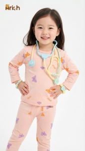 Bộ dài tay bé gái Arich Flutter đồ bộ dài tay vải sợi tre petit size 9 tháng đến 6 tuổi