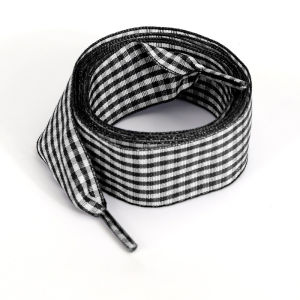 New 1 Pair Classic Gingham Wide Shoelaces Replacement Decorative Check Shoe Laces for Women Men Sneakers Skate Shoe Width 2.5CM