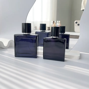 Vỏ rỗng Chai chiết nước hoa thủy tinh 30ml 50ml 100ml kiểu dáng thân vuông màu đen sang trọng