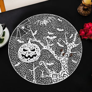 Nordic Hollow PVC Placemat Halloween Pumpkin Decoration Western Style Mat Thermal Insulation and Anti Slip Dining Table Mat