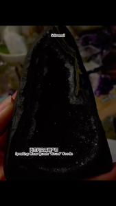 天然闪白晶葫芦洞 【福禄洞】mini小大口晶洞 Natural Clear Quartz [Gourd] Geode✨mini geode cute  精品乌拉圭小白晶洞 ｜ 绿幽灵边