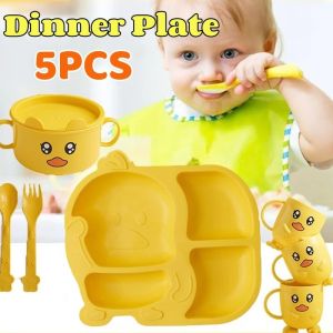 Little Yellow Duck Lunch Plate: A Fun & Safe Baby Tableware