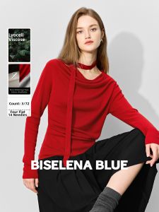 BEIQIANI | One-Shoulder Elegant Drape Womens Knitted Top