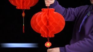 Combo 20 Lồng Đèn Đỏ Trang Trí Ngày Tết Mẫu Tổ Ong Chữ Phúc Đèn Lồng Răng Cưa Tú Cầu Nhiều Màu Sắc Chống Nước