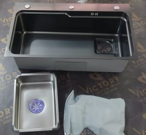 Chậu rửa bát inox 304 1 hố Hàn Quốc. KT 78 cm x 46 cm.